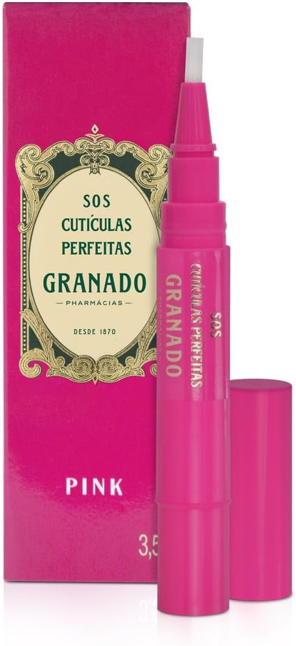 Granado - SOS Cutículas Perfeitas 3,5g O SOS Cutículas Perfeitas hidratação intensa e imediata das cutículas; embalagem cilindrica, caneta rosa choque. Unhas e Beleza.