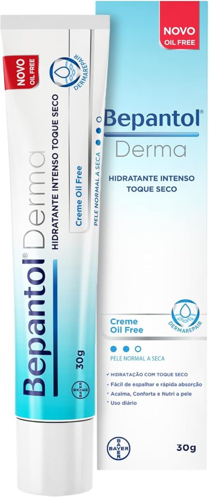 Bepantol Derma Toque Seco 30g, Oil Free, Hidratante Facial e Corporal Marca BEPANTOL DERMA Forma do produto Creme Peso do produto 30 Gramas Faixa etária (descrição) Adulto Vantagens do produto Hidratante