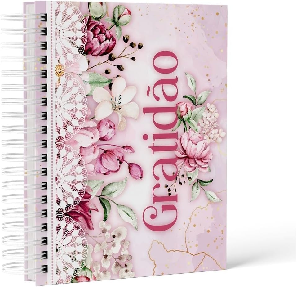 Caderno Diário Da Gratidão Floral Rosas