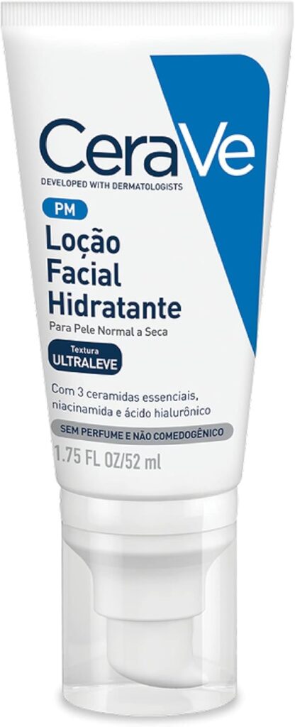 Embalagem da Loção Hidratante Facial da CeraVe, um dos melhores hidratantes para pele seca.