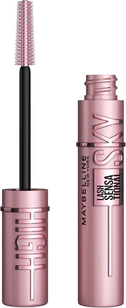 Maybelline NY Lash Sensational Sky High Máscara de Cílios Lavável, Escova Flexível, Alongamento Sem Limites com Extrato de Bambu e Fibras, Impacto de Todos os Ângulos, Preto 7,2ml
