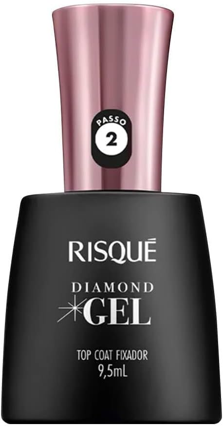 Risqué Top Coat Fixador Diamond Gel Cremoso - 9, 5 ml. Unhas autocuida.