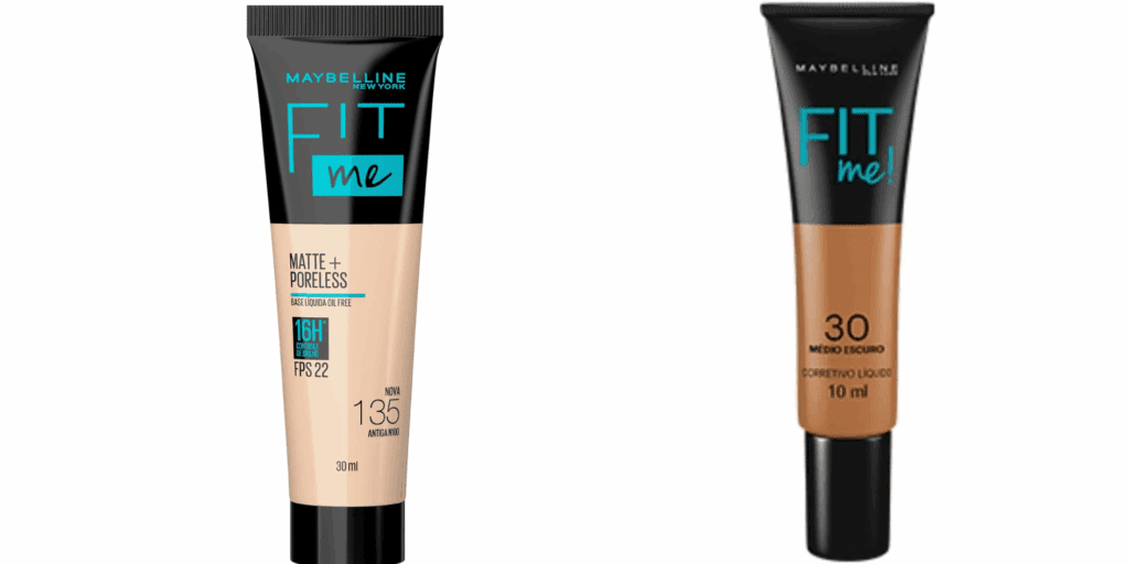 Base e corretivo líquidos para automaquiagem Maybelline bisnagas de 30 ml