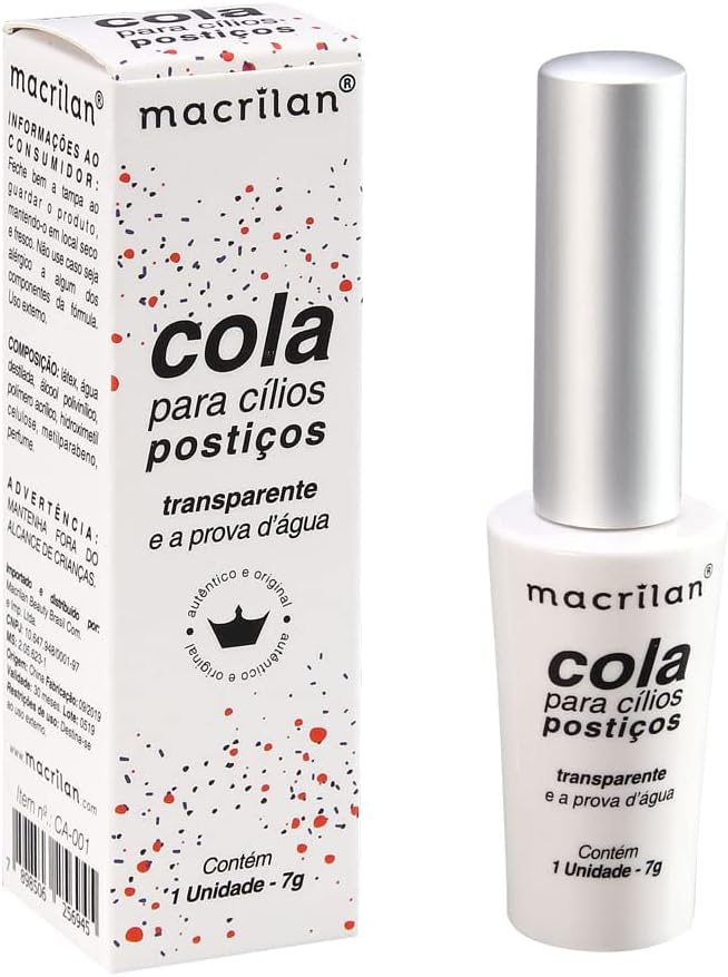 Cola para cílios postiços. Transparente. - CA-001, Macrilan
