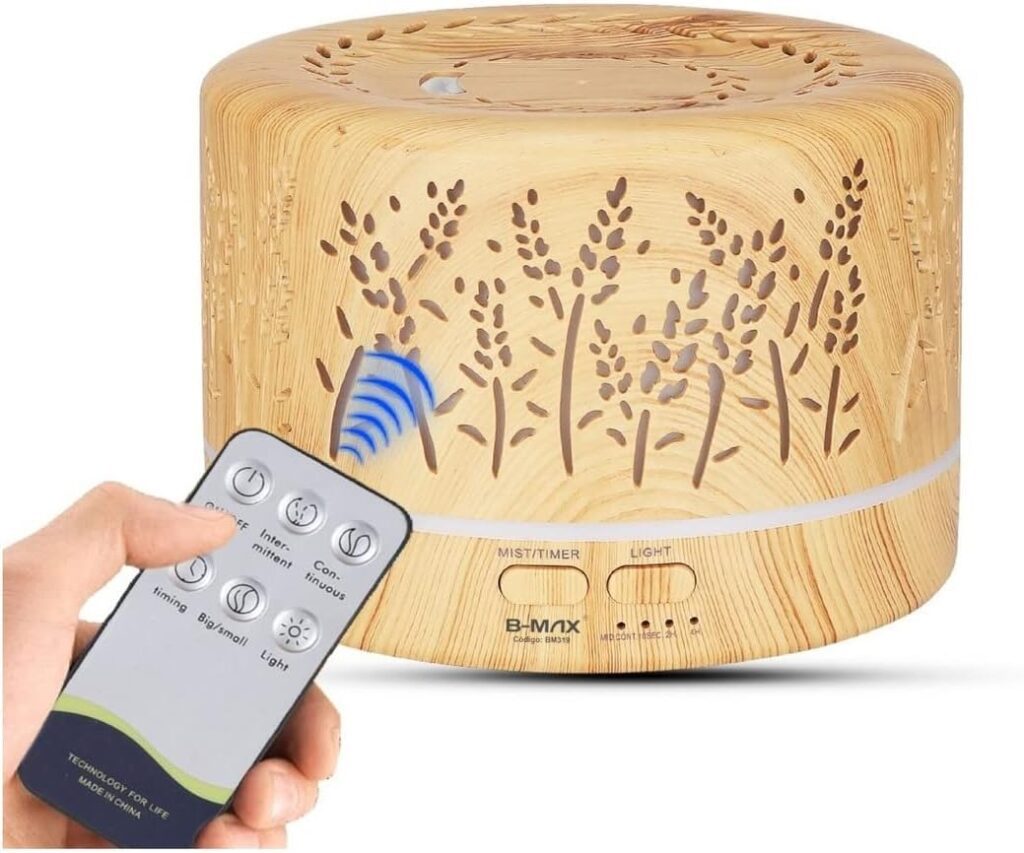 Difusor Aromatizador Ambiente Para Oleo Essencial 700ml - Flores Bmax 9 ( Marrom Claro )
