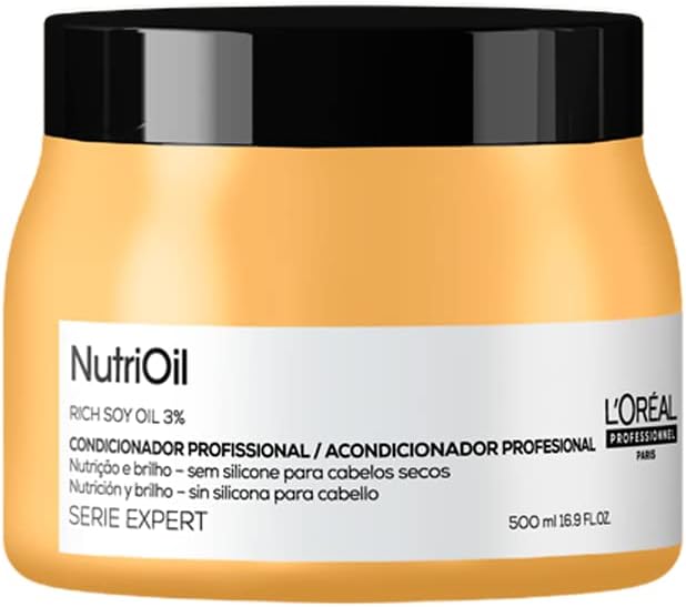 L'Oréal Professionnel Máscara de tratamento NutriOil para nutrição e brilho, enriquecido com óleo de coco, com textura leve e para todos os tipos de cabelo, 500g
