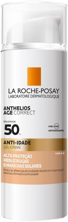 La Roche Posay, Anthelios Age Correct, Protetor Solar facial, Fps 50, Cor 2.0
