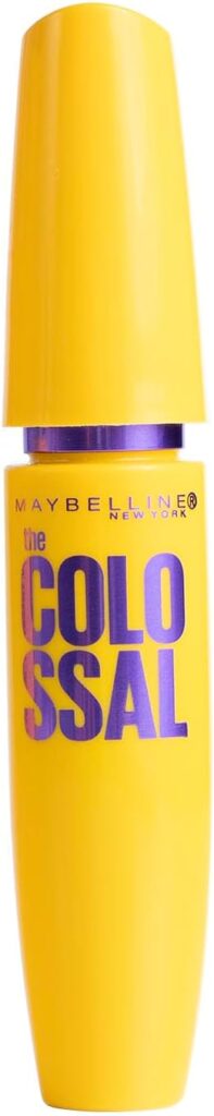 Maybelline NY The Colossal Volum' Express, Máscara de Cílios Lavável, 9x mais Volume por até 24h, Fórmula com Colágeno para Definição Intensa, Não Empelota, Cor Preto, 8ml