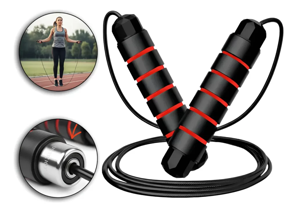 Corda De Pular Speed Rope Profissional Fitness Ajustável De 3m Com Rolamento e Cabo De Aço Revestido
