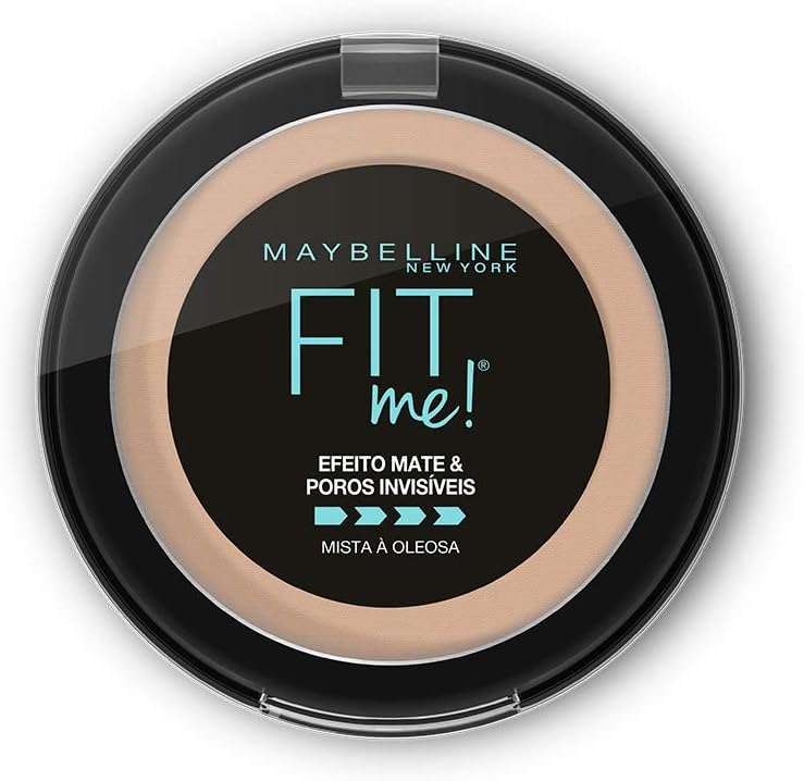 Maybelline NY Pó compacto Efeito Mate e Poros Invisíveis Fit Me Médio Claro Neutro N03
