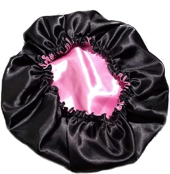 Touca-De-Cetim-Dupla-Face-Preta-Com-Rosa-Ajustavel  