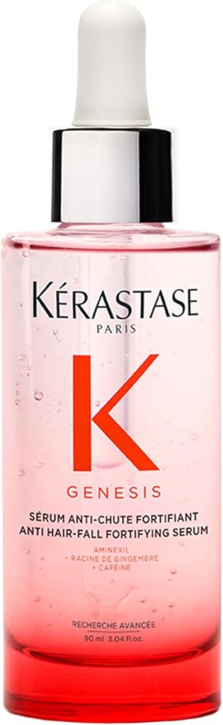 Kérastase Genesis Sérum Anti-Chute Fortifiant, Tratamento Diário Antiqueda para Cabelos Enfraquecidos com Aminexil, Raiz de Gengibre e Cafeína, Reduz a Queda e Fortalece a Fibra 90ml

